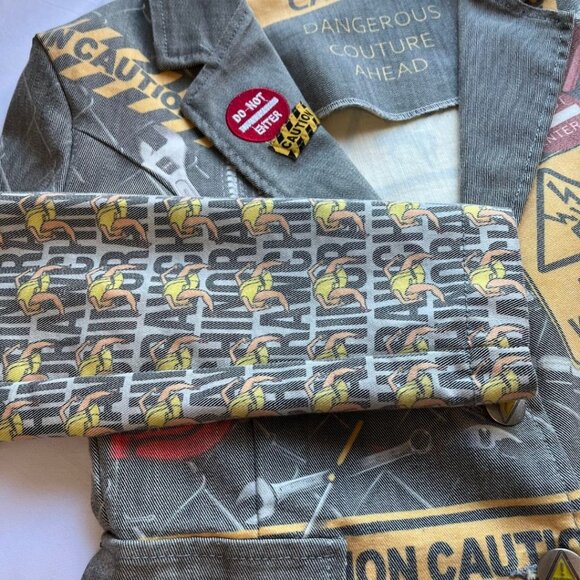 RAW WOMEN'S CUSTOM GRUNGE PATWORK GRAPHIC SLIM FIT JAKET - S - Picture 7 of 11